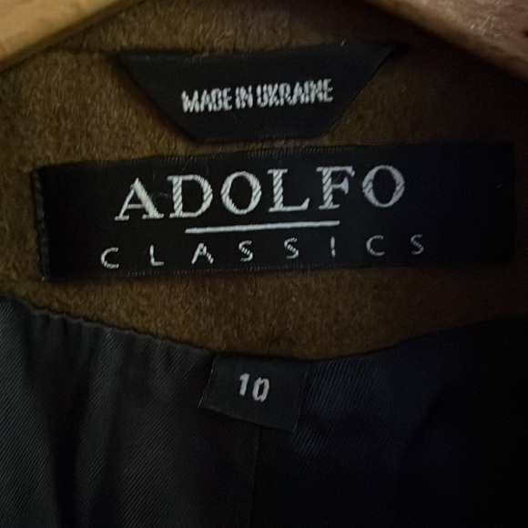 Womens Adolfo Classics 100% Wool Brown Trench Coat Size 10 Hardly worn Like New. - Picture 2 of 11